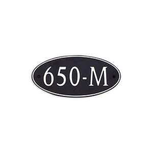 12 in. L x 6 in. W Medium Oval Custom Plastic Address Plaque Nickel on Black