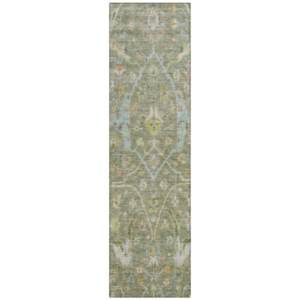 Chantille Machine Washable Indoor/Outdoor Abstract ACN2232 Aloe 2 ft. 3 in. x 7 ft. 6 in. Runner Rug