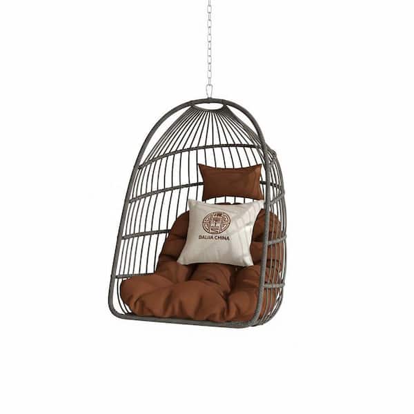 2.5 ft. Outdoor Brown HDPE Egg Hammock Chair for Outdoor Patio