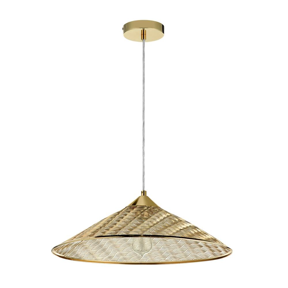 Rosalinde 21" Gold Art Deco-Inspired LED Metal Pendant Light