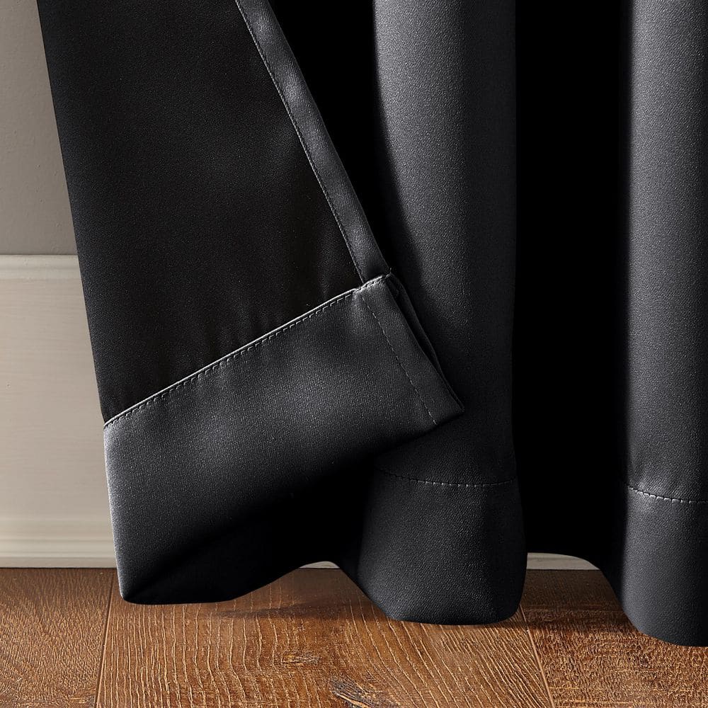 Coal Blackout Rod Pocket Polyester Curtain Panel