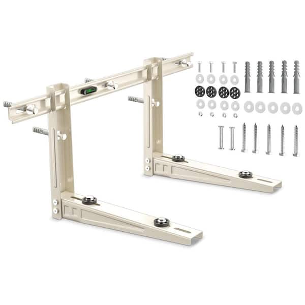 1-Piece Stainless Steel Mini Split Wall Mounting Bracket for 7000-12000 BTU Air Conditioner, Included 400 lb. in Beige