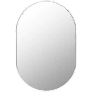 Aranya 19.69 in. W x 29.53 in. H Oval Silver Modern Framed Wall Mirror