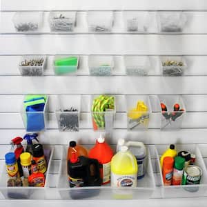 Probin Slatwall Clear Storage Bin Kit (18-Pack)