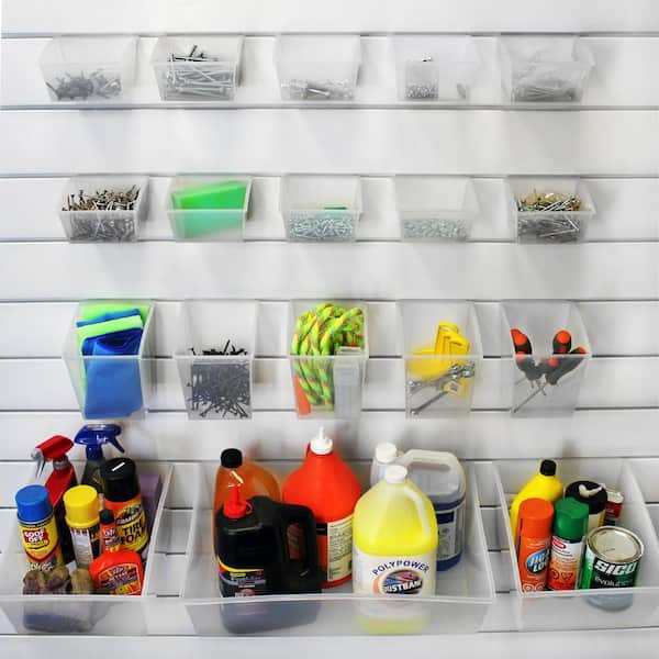 Probin Slatwall Clear Storage Bin Kit (18-Pack)