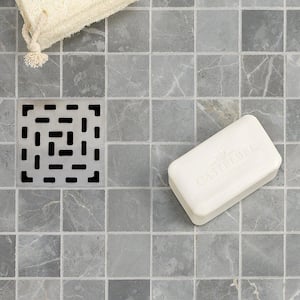 Marmo Grigio 12 in. x 12 in. Matte Marble Look Porcelain Mosaic Tile (1 Sq. Ft./Each)