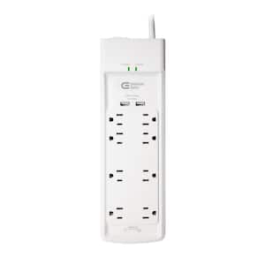 6 ft. 8-Outlet Surge Protector with USB RJ45, White