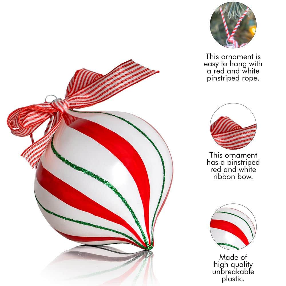 Peppermint Candy Shatterproof Christmas Ornament Set - 12 Pieces