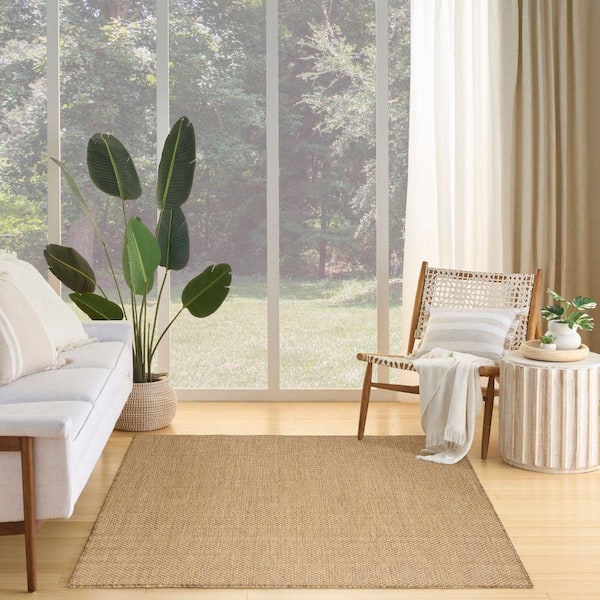 Courtyard Jute 6 ft. x 9 ft. All-Over Design Contemporary Area Rug