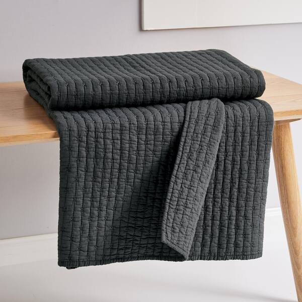 Charcoal quilted throw new arrivals