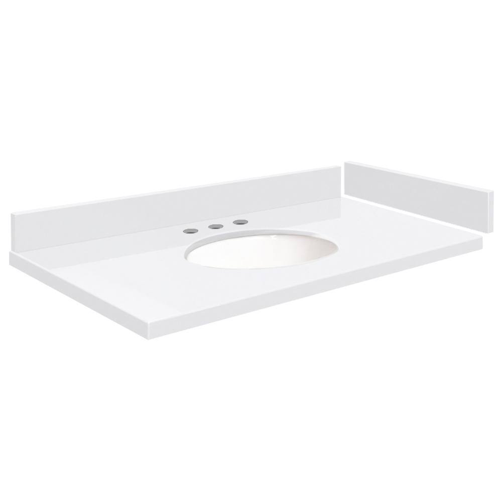 Silestone 31 in. W x 22.25 in. D Quartz White Round Single Sink Vanity Top in Miami White price history on PriceWatchPro