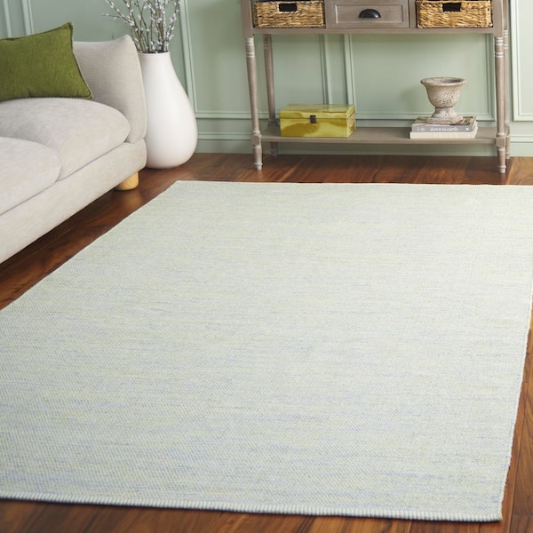 Montauk 8 ft. x 10 ft. Green/Ivory Solid Crosshatch Area Rug