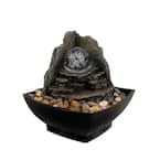 7.25 in. Indoor Cascading Rock Formation Waterfall Tabletop Water Fountain with LED Lights