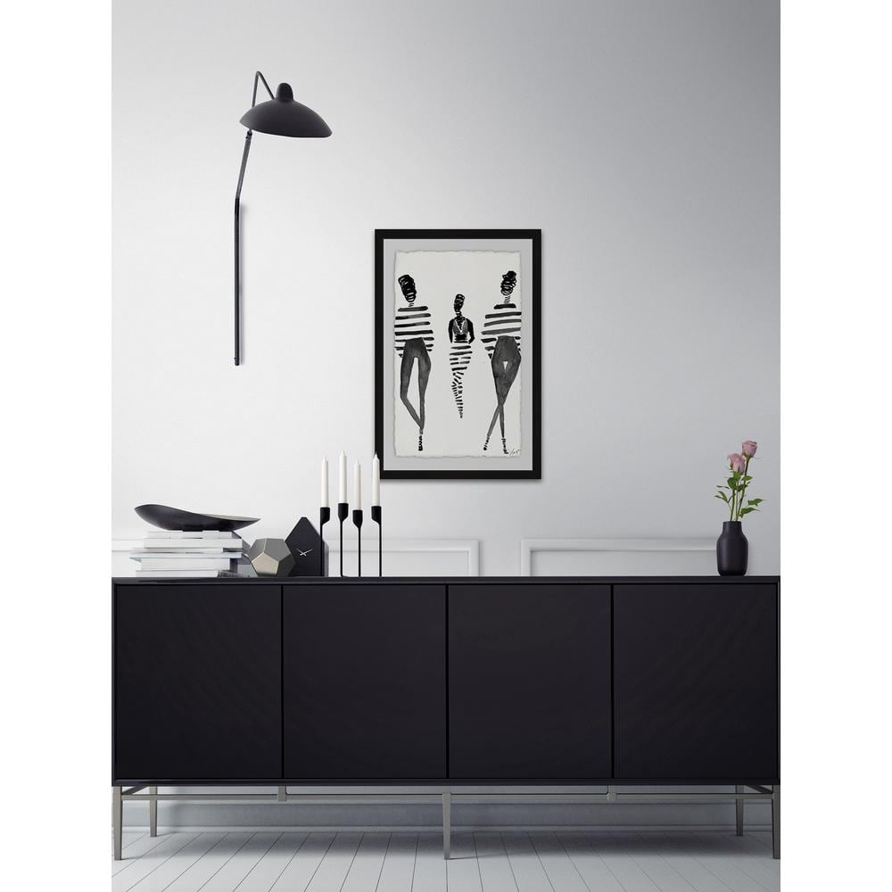 12 in. H x 8 in. W Black Stripes by Marmont Hill Framed Wall Art
