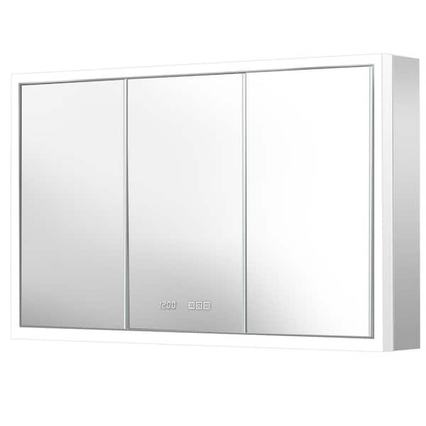 Elega 72 in. W x 30 in. H Rectangular Aluminum Recessed/Wall Mount Dimmable Fogless Lighted Medicine Cabinet with Mirror