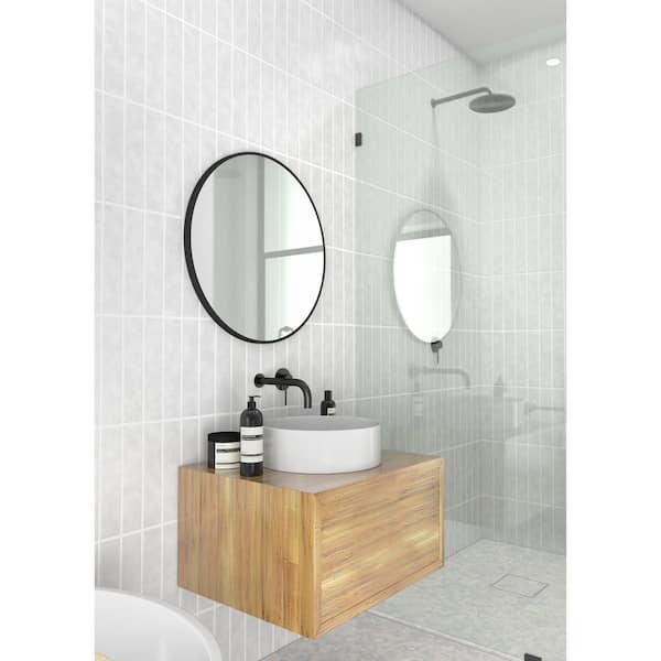 Framed Round Bathroom Vanity Mirror, Round Black Mirror Bathroom Cabinet