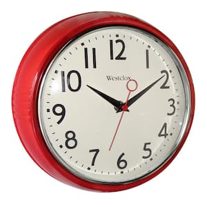 9.5 in. Red Retro Wall Clock