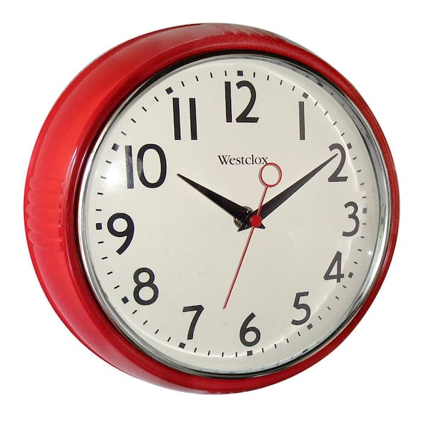 Westclox 9.5 in. Red Retro Wall Clock