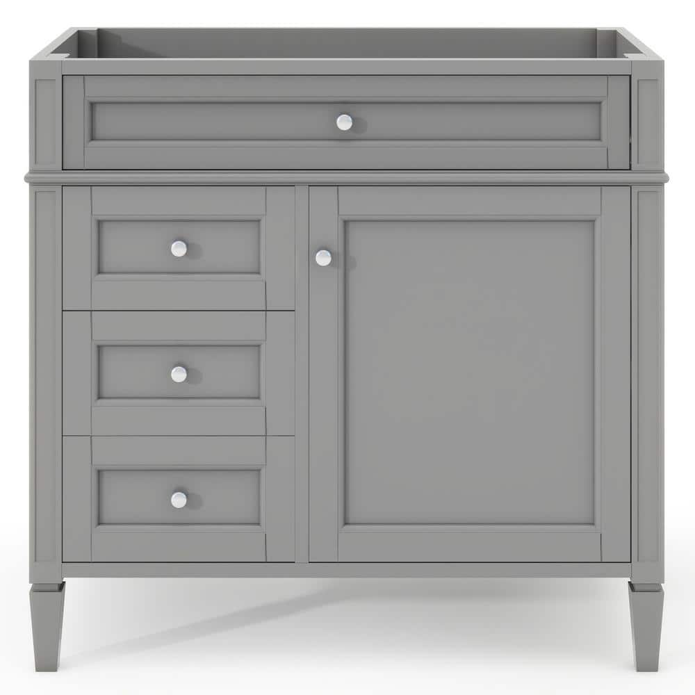 35 in. W x 18 in. D x 33 in. H Bath Vanity Cabinet without Top in Gray