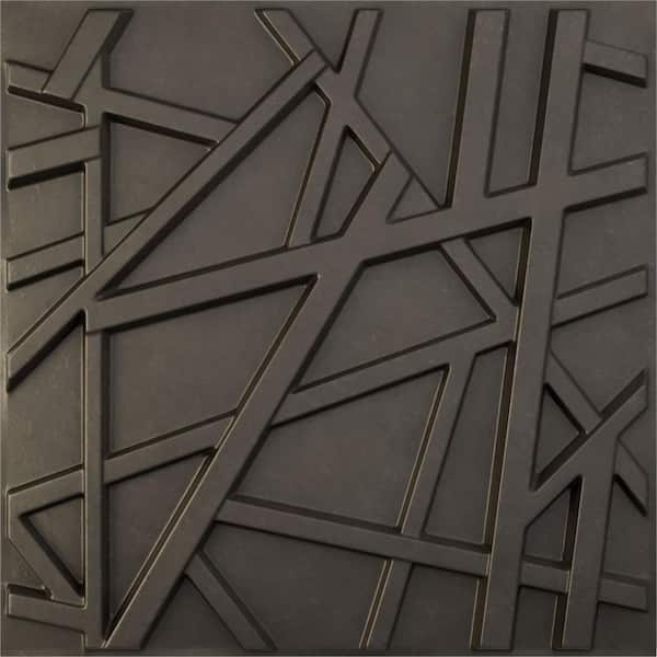 19-5/8"W x 19-5/8"H Evergreen EnduraWall Decorative 3D Wall Panel, Weathered Steel (12-Pack for 32.04 Sq.Ft.)