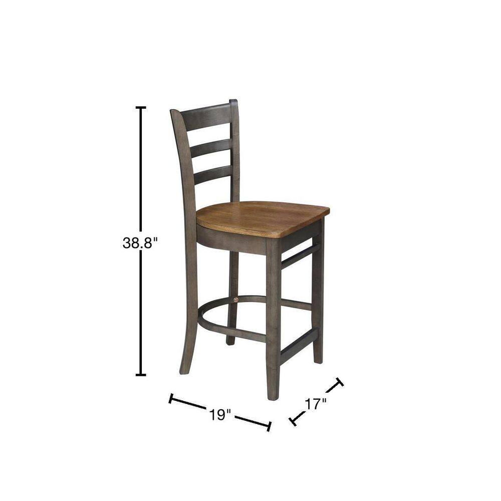 Elegant Emily Black Solid Wood Counter-Height Stool - 24" Seat