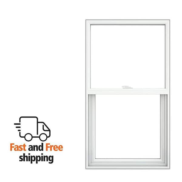 V-2500 Series 29.75 in. x 53.5 in. Single Hung Vinyl Low-E White Pocket Frame Replacement Tilt-In Window