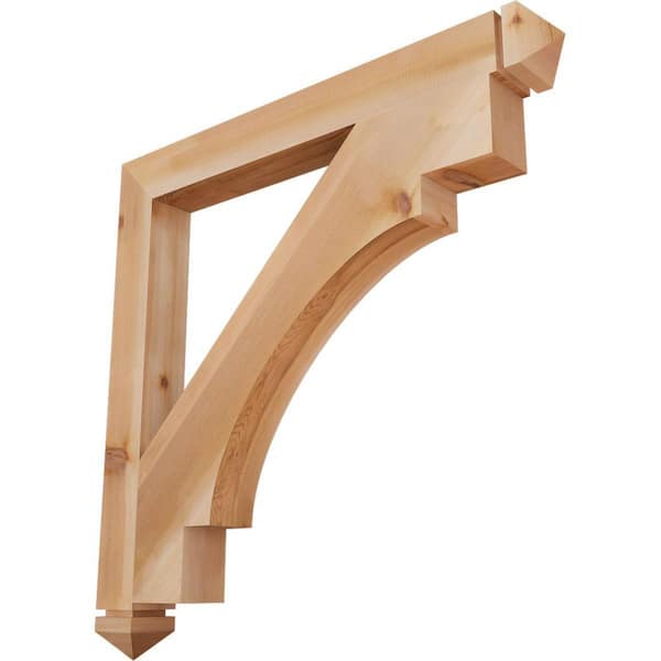 Ekena Millwork 3.5 in. x 38 in. x 38 in. Western Red Cedar Merced Arts and Crafts Smooth Bracket