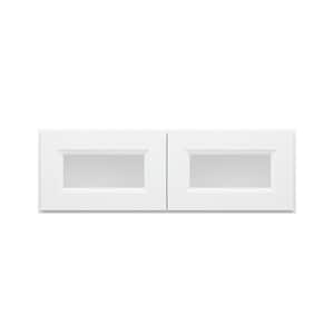 36 in. W x 12 in. D x 12 in. H in Traditional White Ready to Assemble Wall Kitchen Cabinet with No Glasses