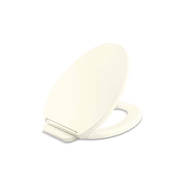 KOHLER Glissade ReadyLatch Quiet-Close Elongated Front Toilet Seat in Biscuit