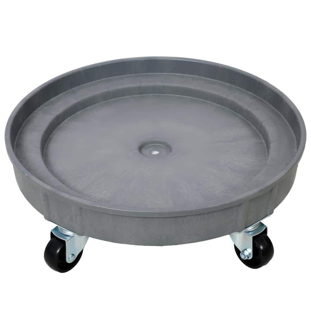 30-55 gal. Heavy Duty Plastic Drum Tray Dolly with 5 Swivel Casters Wheel, 