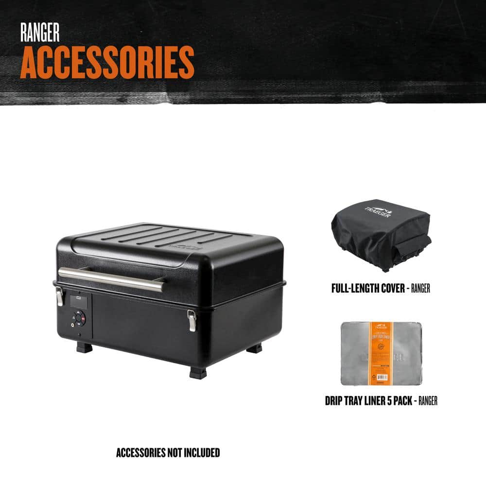 Black Portable Wood Pellet Grill and Smoker with Digital Controller