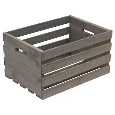 18 in. x 12.5 in. x 9.5 in. Large Crate in Weathered Gray