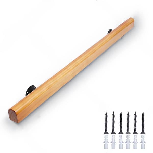 4 ft. Non-Slip Wooden Staircase Handrail for Home Garden Corridor Lofts Kindergarten Guardrail Decking Railings