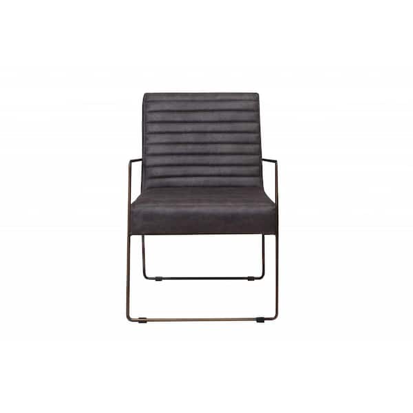 HomeRoots Shelly Grey Foam Metal Fabric Plywood Arm Chair