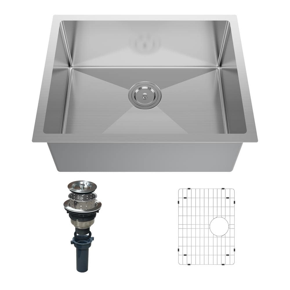 23" Brushed Stainless Steel Single Bowl Drop-In Kitchen Sink