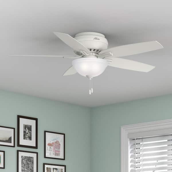 Newsome 52 in. Indoor Fresh White Bowl Light Kit Low-Profile Ceiling Fan