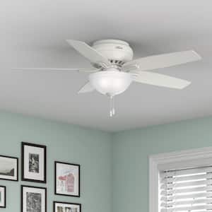 Newsome 52 in. Indoor Fresh White Bowl Light Kit Low-Profile Ceiling Fan