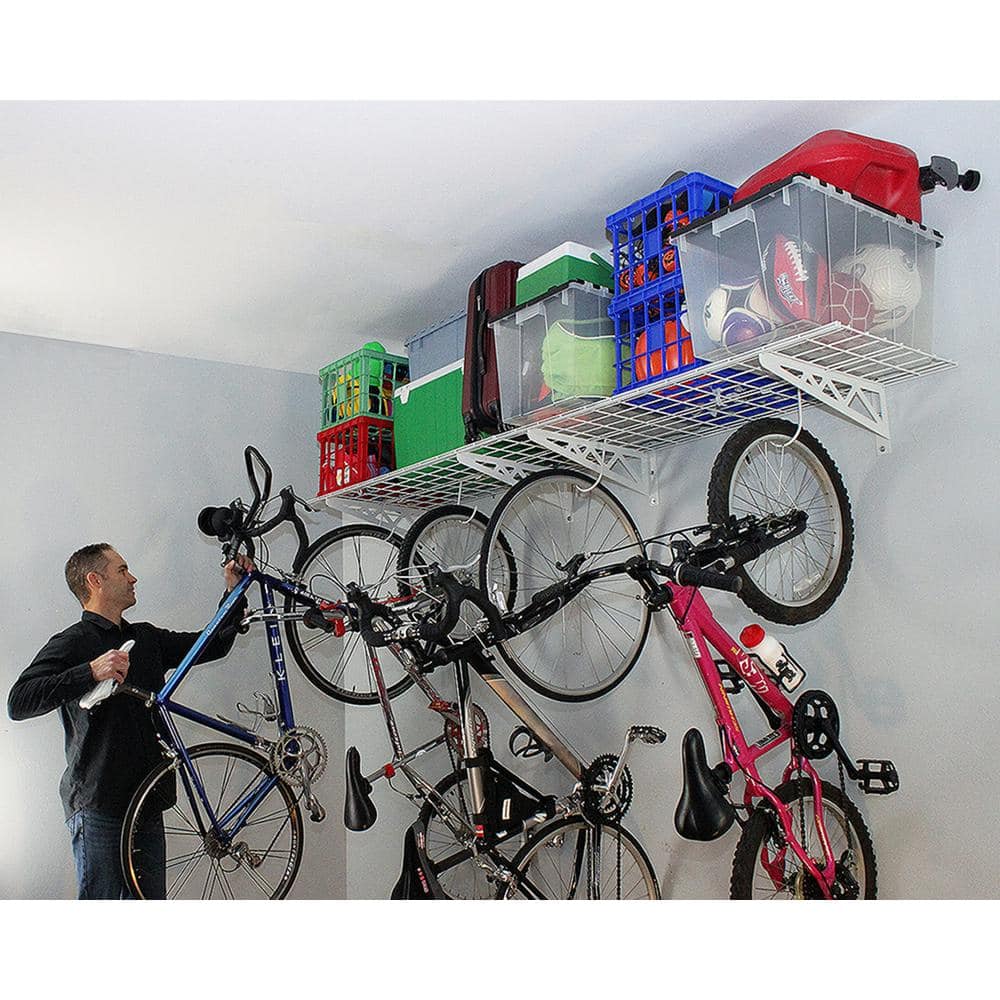 White Powder Coated Heavy Duty Garage Wall Shelf Set