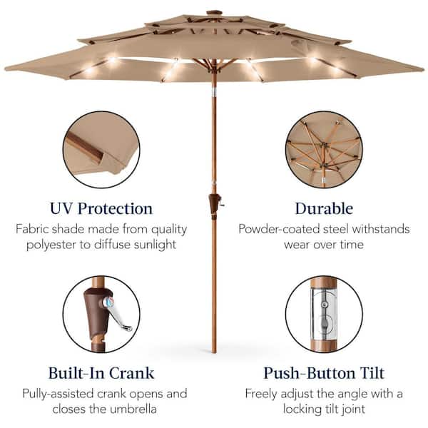 best choice products patio umbrella 7.5ft Heavy-Duty Outdoor Market w/ Push Button Tilt, Easy Crank Introducing the 10ft Umbrella Best Choice Products Woodgrain Pattern