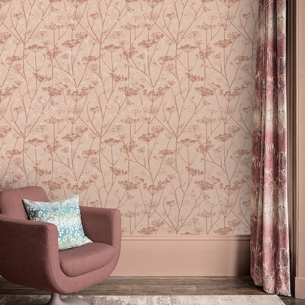 Clarissa Hulse Wild Chervil Shell and Rose Gold Wallpaper