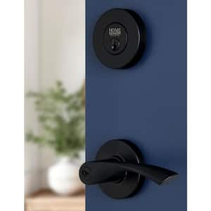 Primrose Matte Black Single Cylinder Door Lever Combo Pack Featuring Dual Keyway