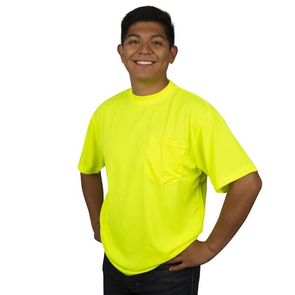 Cordova COR-BRITE Moisture Wicking in Extra-Large Depot Green Chest with Home The Short-Sleeve Lime Pocket T-Shirt V131XL 