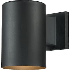 Small 1-Light Black Aluminum Integrated LED Indoor/Outdoor Mini Wall Mount Cylinder Light/Wall Sconce