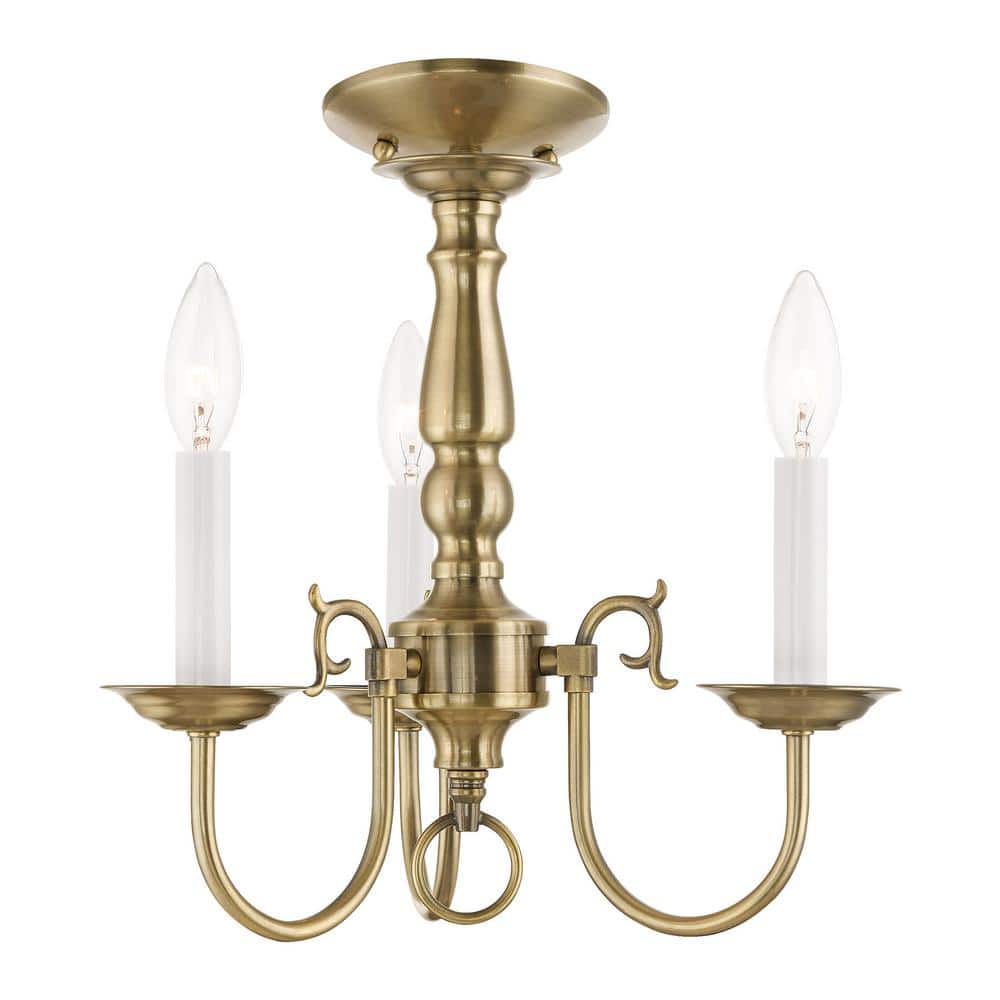 Antique Brass 14'' Mini Candle Chandelier