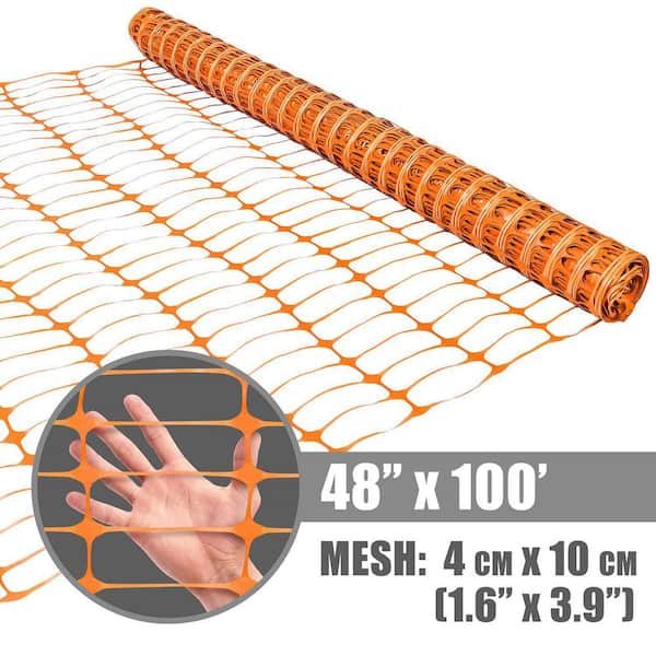 TRAE Safety Fence Plastic Mesh Roll 4 x 100 FT, Green Temporary Fencing for  Garden Pool Construction Events and Animal Barrier, Free 100 Zip Ties and