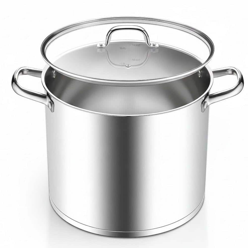 STOCK POT 36cm ステンレス鍋 33L 14 Quart Stainless Steel Stock Pot with Glass Lid, Tri-ply Heavy