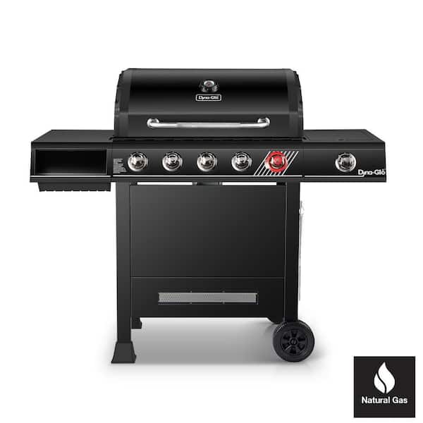 Dyna-Glo 5-Burner Natural Gas Grill in Matte Black with TriVantage Multi-Functional Cooking System