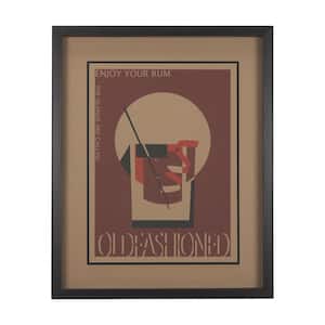 25.5 in. L x 1.75 in. W x 31.5 in. H Rum Cocktail Series Black Framed Print Wall Art
