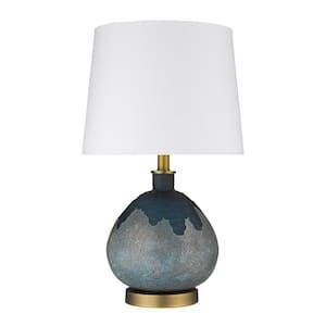 Trend Home 22.25 in. Teal Glass Table Lamp