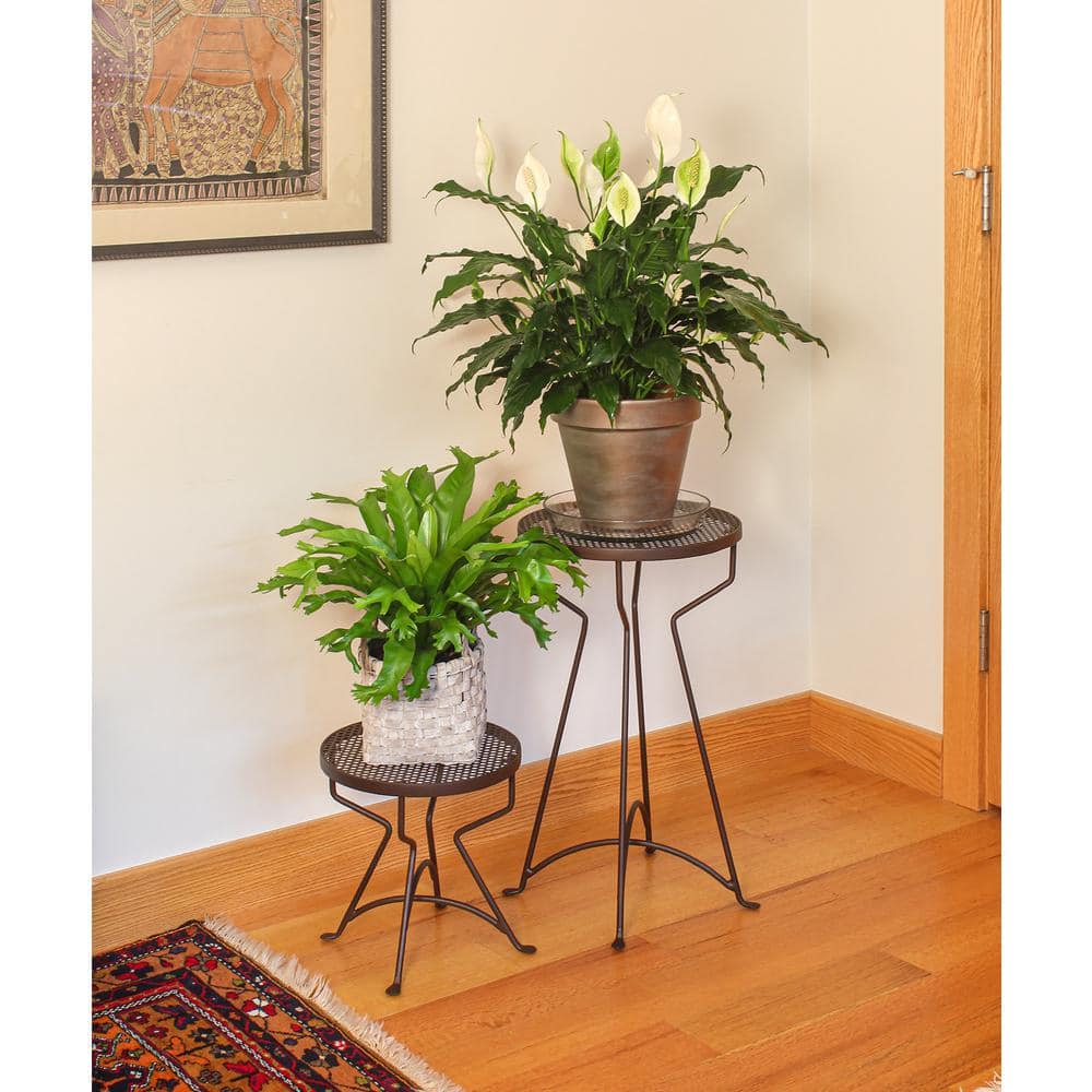 12" Roman Bronze Wrought Iron Capri Plant Stand
